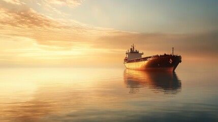 Fototapeta premium Exploring the Future of Large Ships: A Journey Towards Carbon Neutrality and Net Zero Emissions in Maritime Industry