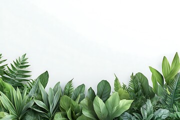 Obraz premium Lush green leaves in nature background floral environment close-up view organic concept