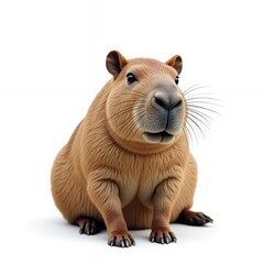 Adorable Capybara Portrait: A Close-Up of a Fluffy Capybara