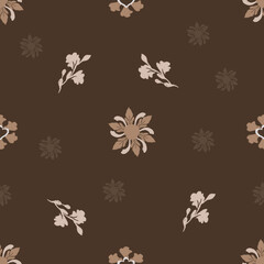 Classic Damask Semless Pattern - Vector Illustration for Elegant Textile Design on brown tone.