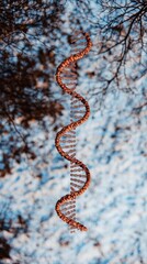 Naklejka premium DNA Strand Genetic Engineering Science 3D Render Biotechnology Helix Genome Researc