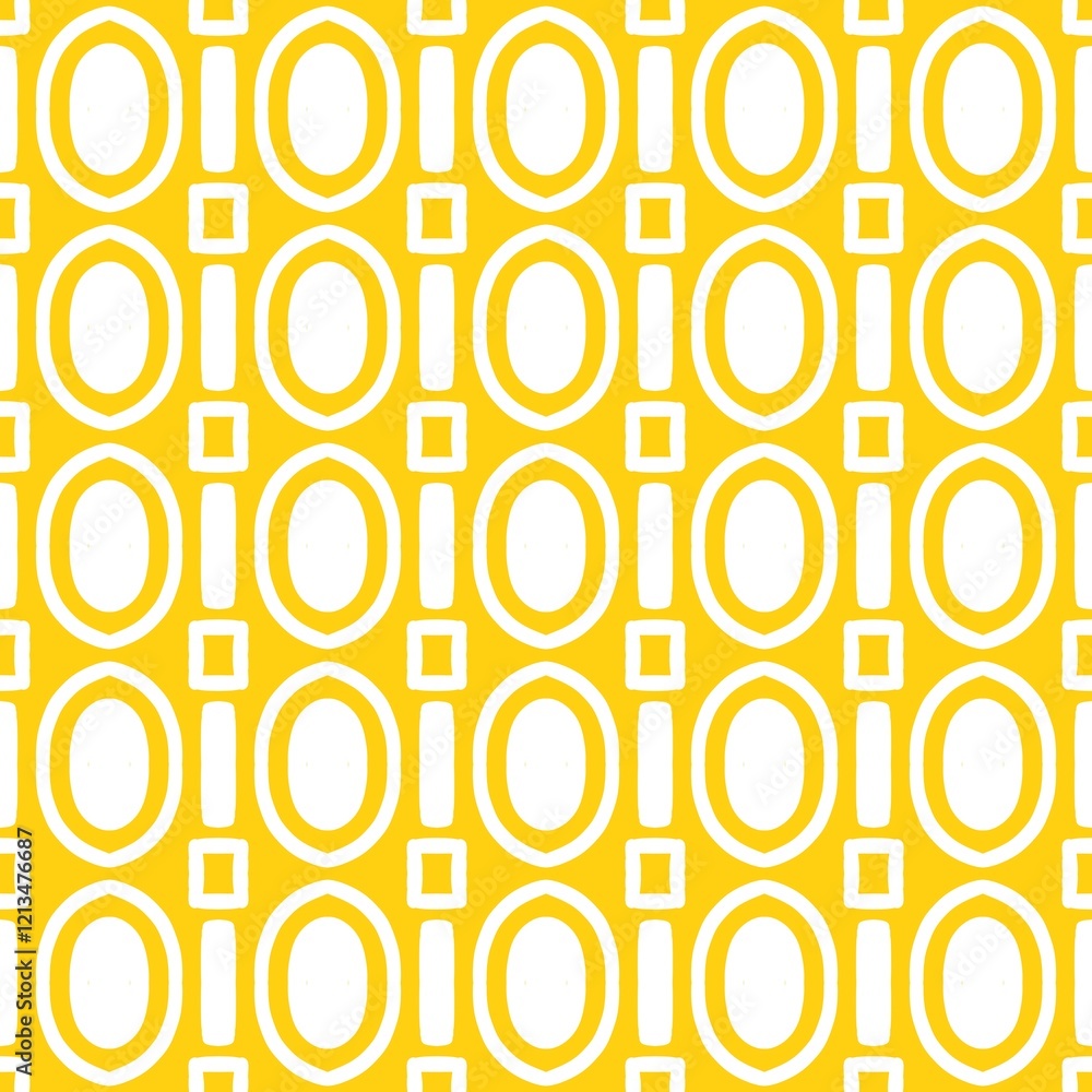 Poster seamless pattern of circles and squares.