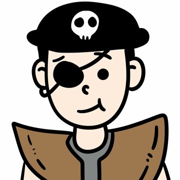 recommend clip art: pirate with crossbones and a pirate flag