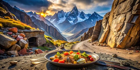 Alpine cuisine:  delicious grub, stunning mountain vistas.