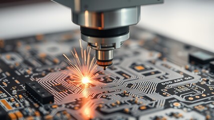 Automated Laser Cutting of PCBs - Close-Up