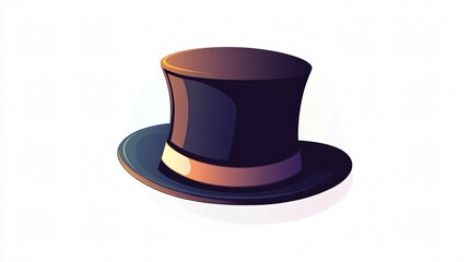 Stylish Top Hat Icon for Elegant Occasions, Wide Angle View