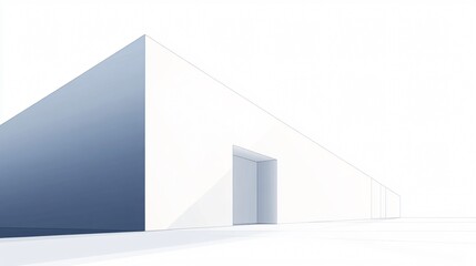 Wide Angle Centered Composition of White Concrete Wall for Designers and Architects