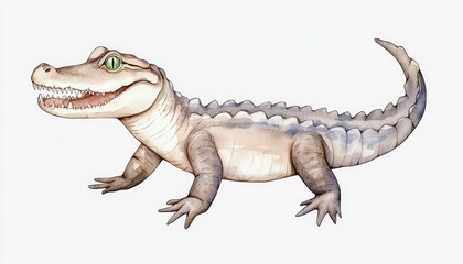 Fototapeta premium A detailed illustration of a crocodile-like creature showcasing its unique features and vibrant colors