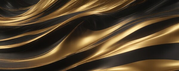 Black and gold wave background with a subtle gradient effect, creating a sense of depth and dimensionality, gold, black