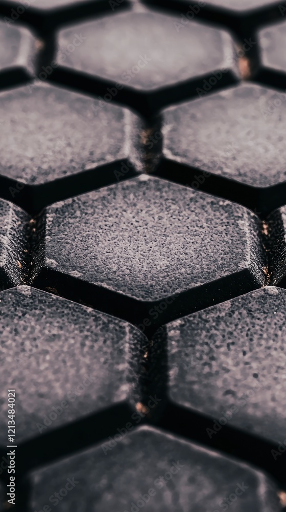 Poster abstract hexagon pattern dark grey geometric texture 3d render background design eleme
