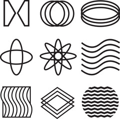 Object streetwear elements design shapes and lines. symbol or sign and icon for your unique elements collection