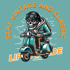 Vector Graphic Scooter For T-shirt