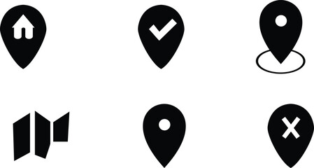 Set of pointer,Location and Map Pin Icon set vector design on white background