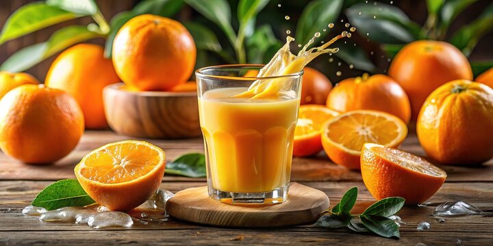 Fresh, vibrant orange juice.  Spremuta di arance, rule of thirds food photography.