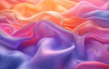 Obraz premium A vibrant, multicolored gradient background with a textured canvas effect, focused on a face.