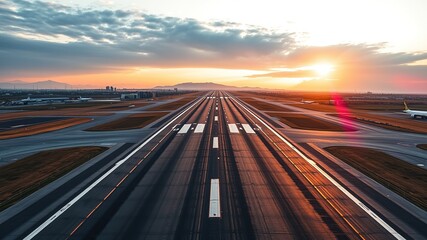 Gibraltar Runway Sunrise Aerial View