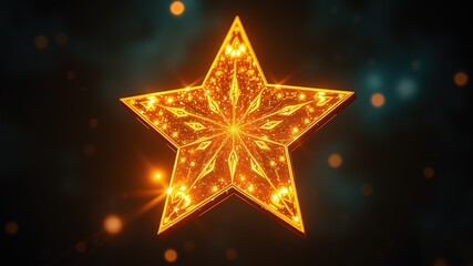 Gold Star, Shining, Bright, High-Quality, Dramatic,  Celestial,  Astro,  Space,  Galaxy,  Cosmos,  Abstract,  Modern,  Art,  