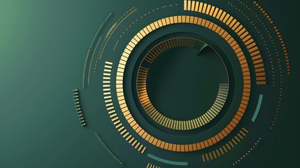 Circular Infographic Representing Data Organization Cycle in Pastel Green and Gold Tones