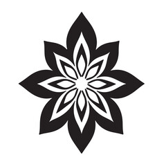 Black and white flower icon illustration