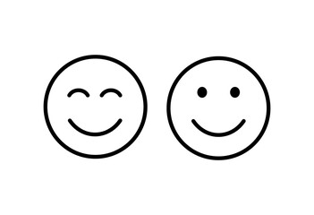 Fototapeta premium Smile icon, flat vector silhouette isolated on white background