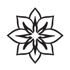 Obraz premium Black and white flower icon illustration