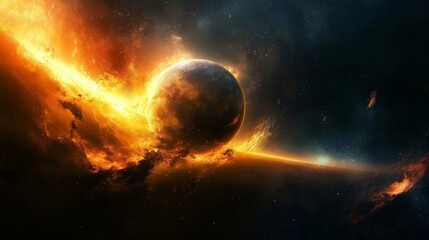 Obraz premium nice galaxy planet theme for wallpaper