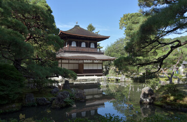 慈照寺　 錦鏡池と銀閣　京都市左京区
