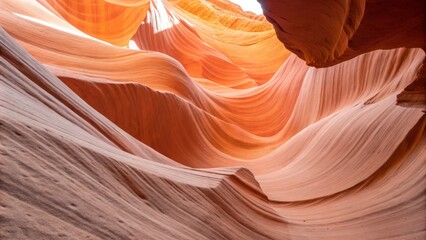 Obraz premium Antelope Canyon Swirling Sandstone Textures, Low Angle Composition, Arizona Landscape, Desert Photography Antelope Canyon, sandstone formations