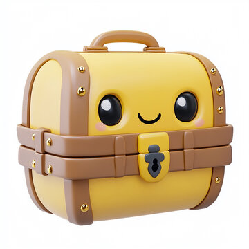 recommend clip art: kawaii treasure chest cute character 3d render design