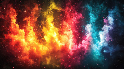 Colorful nebula cosmic cloudscape.