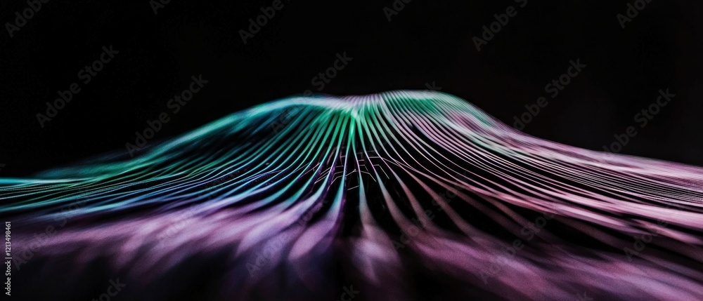 Poster abstract futuristic mesh connectivity technology data stream network