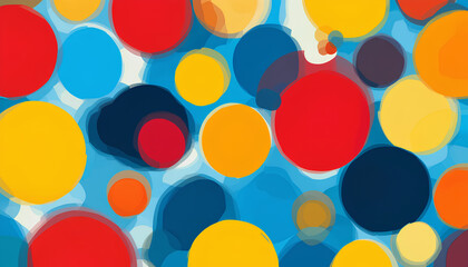 Fototapeta premium Cute and cheerful polka dot background with bright and bold spots