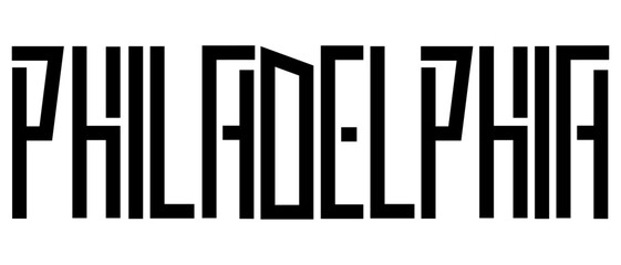 Philadelphia. US cities typography script font for prints, advertising, identity. Travel and adventure
