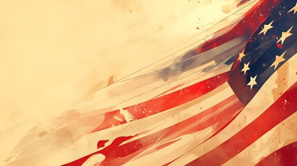 USA-themed image for national holidays with elements like flags and patriotic hues