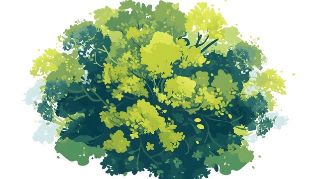 Vector illustration of a tree viewed from above, capturing the beauty of landscape and garden design.