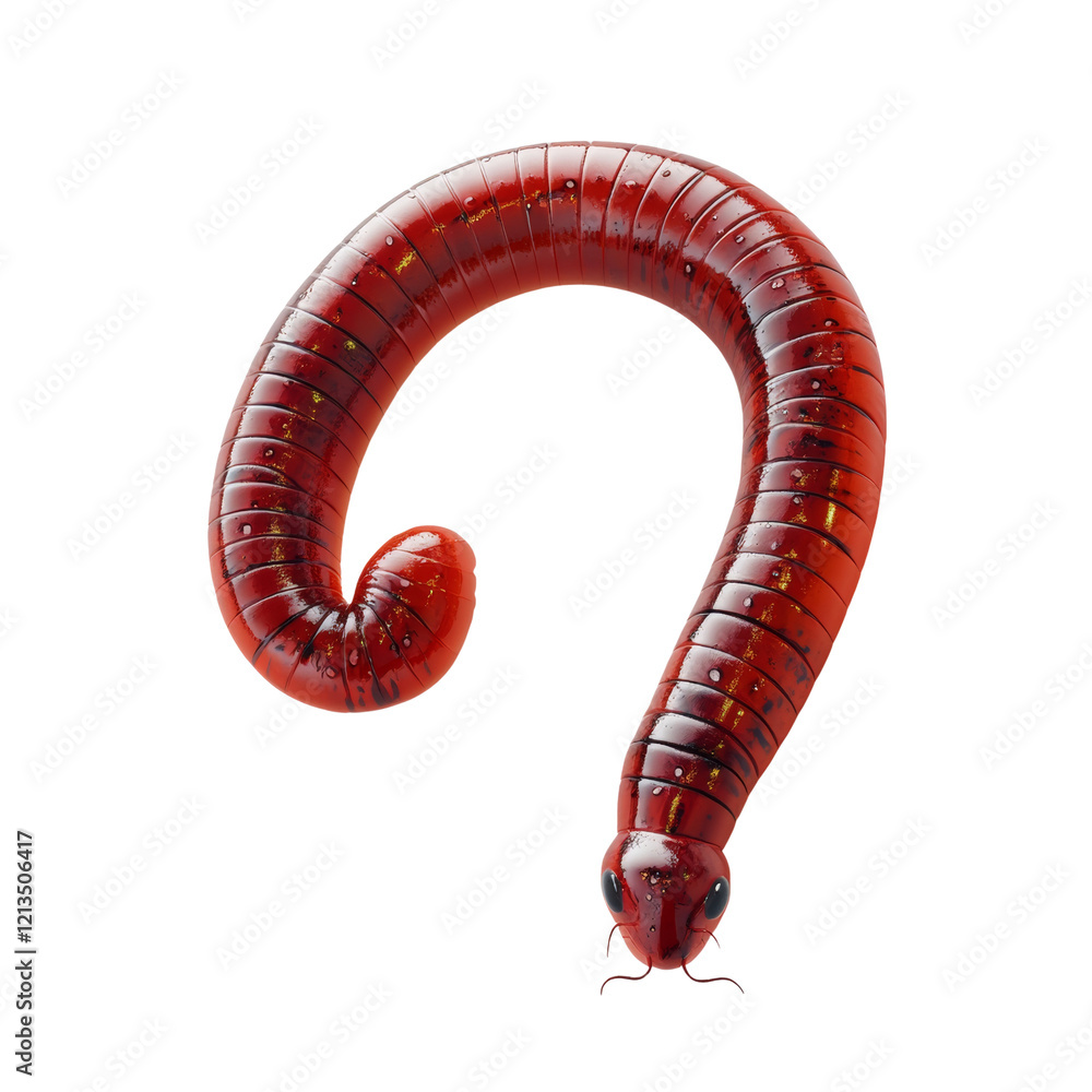 Poster a digitally rendered image showcases a red millipede forming a question mark against a black backgro