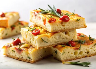 Unique Italian focaccia, artful bakery creations.