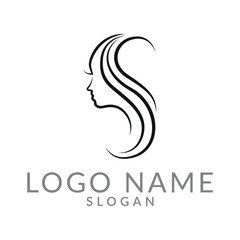 Beauty Female Face Logo Design. Suitable for Salon, Comestic, spa logo