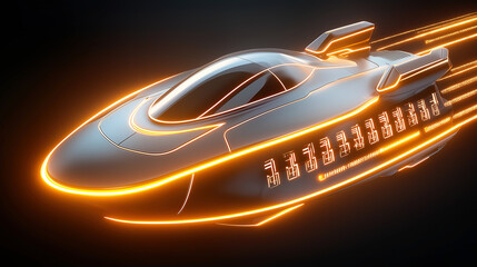 scientific and futuristic background of a spaceship