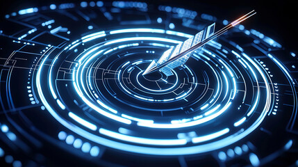 Fototapeta premium scientific and futuristic background of an arrow and a dart
