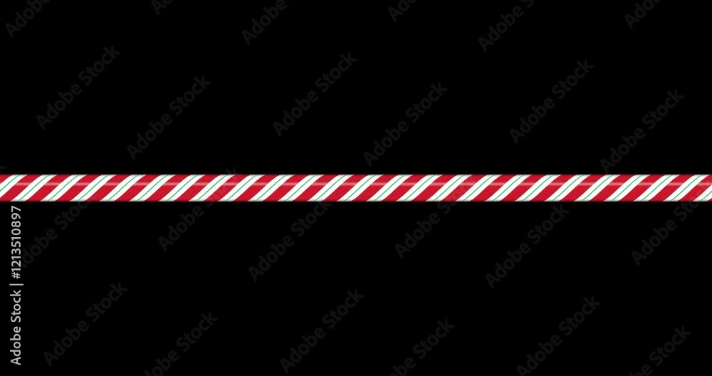 Poster candy cane line with red and green striped animation. seamless line with striped candy pattern. cand
