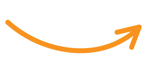 Round curl long arrow. Thin arrow curled symbol icon. Arrow swish sign.	