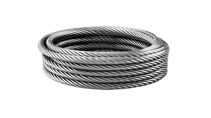 High strength Steel Wire Rope Coil on a transparent background