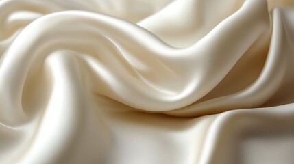 Obraz premium Elegant Draped Cream Colored Silk Fabric Texture