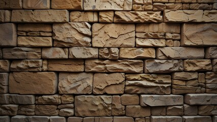 Obraz premium Stone textured wall background image. Generative AI