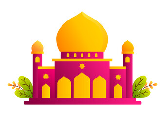 Elegant Mosque Illustration with Gradient Shades