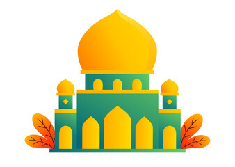 Elegant Mosque Illustration with Gradient Shades