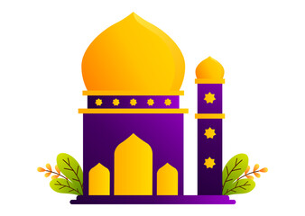Elegant Mosque Illustration with Gradient Shades