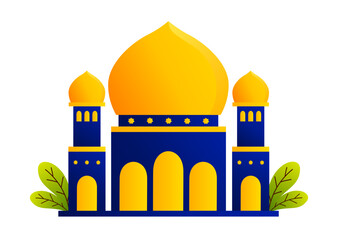 Elegant Mosque Illustration with Gradient Shades