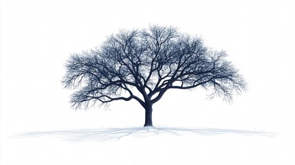 Wide Angle Winter Nature Tree Photo Centered Outdoors